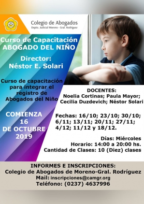 CURSO DE CAPACITACION ABOGADO DEL NIÑO